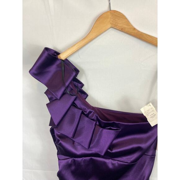NWT Josh & Jazz Satin One Shoulder Ruched Formal Dress Size 11/12 - Picture 3 of 6